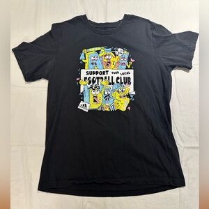 Adidas Black Cartoon Graphic Men's Tee